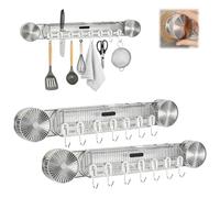 Generico Durable Wall Mounted Inline Vacuum Hooks,No Hole Punching Waterproof Strong Adhesion Coat Rack,Multi-Functional Large Curved Load-Bearing Hooks,Removable and Reusable Wall Mount (2White)