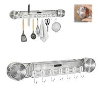 Generico Durable Wall Mounted Inline Vacuum Hooks,No Hole Punching Waterproof Strong Adhesion Coat Rack,Multi-Functional Large Curved Load-Bearing Hooks,Removable and Reusable Wall Mount (White)