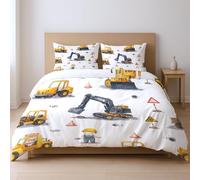 Generico durevole morbido e traspirante protegge dal restringimento set di biancheria da letto, giallo Cantiere edile Escavatore Bulldozer 230 * 220cm Adatto per la camera da letto