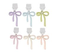 Genérico Dust Plug - Phone Dust Cover | 6 pezzi Plug Cover Bow Zinc Alloy Protective Cellphone Charm Tiny Phone Decor for Most Smartphones Cover Caps Protector