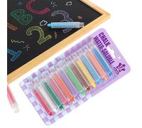 Generico Dustless Chalk - 12 Colors Water Soluble Colored Blackboard Set | Washable Smooth Writing Dust Free ABS Titanium Dioxide Protective Cover Kids Drawing Indoor Outdoor Use Kit