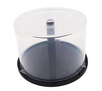 Generico DVD Cake Box - 50 Disc Capacity Clear Column, 14cm Black Spindle Bucket, Storage Container, Media Organizer | Protective Optical Discs Stack Holder For Home Bar Office Desktop