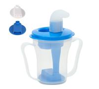 Generico Dysphagia Cup - PP 11x8.5x8.5cm | Elderly Drinker | Dysphagia Regulating Drinking Cup With Cover Slot, 5cc And 10cc Nozzles, Silicone Nozzle For Assisted Drinking, Nursing Care And Daily Use