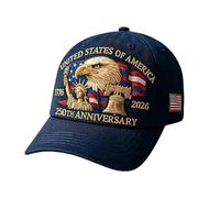 Generico Eagle & Liberty United States 250th Anniversary Hat, Adjustable Printed Patriotic Baseball cap for Men And Weman