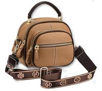 Generico Easiotward Crossbody Bag, Women Multifunctional Stylish Compartment Shoulder Strap Leather Bag, Women Stylish Small Crossbody (Khaki)