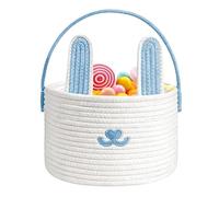 Generico Easter Basket - Basket with Handle, Woven Cotton Rope Bunny Container, Portable Tote | Large Capacity for Candy Toys Snacks Party And Easter Egg Hunt, Storage Organizer, 1*Pc