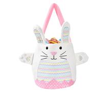 Generico Easter Basket, Egg Hunt Basket, Bunny Tote Treat Bag with Handle, Reusable for Kids, Wrapping, Presents, Spring Celebrations, 10x8.6 Inches, Lightweight Fabric Material