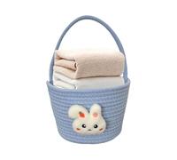Generico Easter Basket for Kids - Cotton Rope 23x18x16cm | Small Easter Bunny Basket with Handle | Kids Shopping Bag Egg Toys Hunts Party Boys Girls