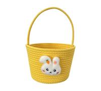 Generico Easter Basket, Rattan Candy Storage, Festive Organizer with Handle, 9.06x7.09in Lightweight Reusable Treat Container, Empty Bunny Basket for Babies Egg Hunt, Holiday Party Favor