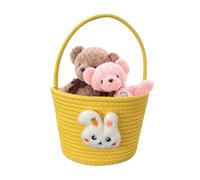 Generico Easter Baskets - 300g Cotton Rope Soft Festive Candy Storage Container | 9.06x7.09x6.3 Inches Empty Bunny Basket With Handle For , Egg Hunt Game, Candy Bag & Party Treat Container