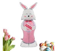 Generico Easter Bunny Balloon - 59inch Standing Cute Aluminum Foil | Funny Spring Balloons Easter Decor for Outdoor Garden Yard Porch Patio Lawn Front Door Home School Party Holiday