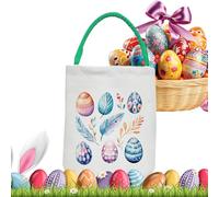 Generico Easter Bunny Basket Bags, Large Capacity Kids Candy Container, Easter Supplies Canvas Storage Pouch for Eggs, Candy, or Toys, Make Easter Memorable 9.06x14.96x0.59 Inches