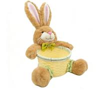 Generico Easter Bunny Basket | Cute Rabbit Shape Eggs Container 10.24In Candy Storage Basket | Plush Rattan Cloth Holder for Kids Party Home Holiday Family Gatherings Snacks Chocolates Candies