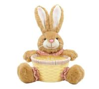 Generico Easter Bunny Basket | Cute Rabbit Shape Eggs Container 10.24In Candy Storage Basket | Plush Rattan Cloth Holder for Kids Party Home Holiday Family Gatherings Snacks Chocolates Candies