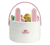 Generico Easter Bunny Basket for Kids | with Rabbit Ears - Woven Easter Basket | for Boys Girls Candy Toys Snacks Birthday Party Holiday