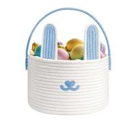 Generico Easter Bunny Baskets with Handle | Woven Bunny Egg Hunt Basket with Handle, Gift Tote Bags Mini Egg Hunt for Boys Girls Candy Toys Snacks Party Holiday