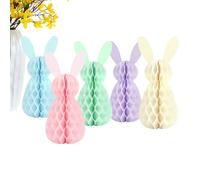 Generico Easter Bunny Decorations, 5 Pieces Holiday Spring Rabbit Ornaments, Cute Bunny Table Decor for Indoor Outdoor Use, Egg Hunt Tabletop Desk Display, Party and Home Seasonal Decoration