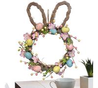 Generico Easter Bunny Door Wreath,25.4 * 40.64cm Colorful Festive Eggs Floral Garland, Versatile Weatherproof Wall Decoration Bunny Welcome Wreaths | for Home Holiday Party Farmhouse Window Patio