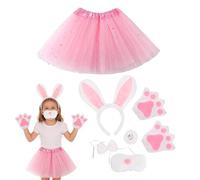 Generico Easter Bunny Headband Set, Plush Pink Ears And Tail, Costume Accessory For Skirts And Outfits, Soft Comfortable Material, Party Holiday Fun, Birthday Stage Performance Vacation Use