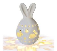 Generico Easter Bunny Lamp | Ceramic Rabbit Table Light With Battery, Spring Holiday Decor For Mantel, Fireplace, Windowsill And Party Centerpiece