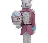 Generico Easter Bunny Nutcracker - Resin Colorful Traditional Decorative Figurine, Rabbit Soldier Style Ornament, Spring Season Mantel Display Piece, Festive Shelf Accent, Entryway Home Showcase Item