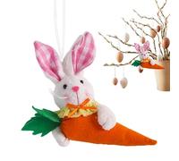Generico Easter Bunny | Plush Decoration Ornament | Handmade Fabric Stuffed Bunny Doll | Hanging Rabbit Decor with Carrot for Spring Holiday Tree Wall Door Farmhouse Home Party Display