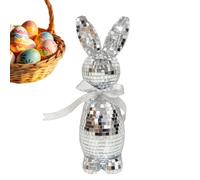 Generico Easter Bunny Reflective Figurine, Disco Rabbit Mantel Decoration, Sturdy Home Accessory with Practical Structure, Rabbit Ornament for Spring Holiday Party Living Room Bedroom Desk Shelf Use