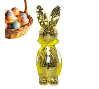 Generico Easter Bunny Reflective Figurine, Disco Rabbit Mantel Decoration, Sturdy Home Accessory with Practical Structure, Rabbit Ornament for Spring Holiday Party Living Room Bedroom Desk Shelf Use