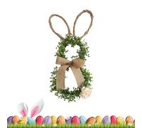 Generico Easter Bunny Wreath, 19.6 inch Front Door Wreath with Flower And Bow, Artificial Easter Bunny Decor, for Home Indoor Outdoor Porch Wall Window