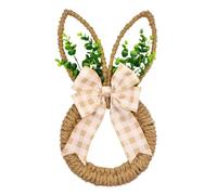 Generico Easter Bunny Wreath | Rope & Iron Ring, 9.8in X 17.7in | Spring Floral Door Hanger | Holiday Front Door Decor, Seasonal Wall Ornament