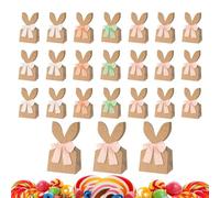 Generico Easter Candy Bag - 24 Rustic Paper Bunny Ears Goodie Bags | Cute Holiday Treat Holders DIY Party Favor Bags for Candy, Cookies, Snacks, Toys, Boys, Girls, Holiday Party Crafts