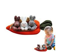 Generico Easter Carrot Plush Bag, Velvet Veggie Pouch, 7.48x1.97x1.97 Inches Sack with Hidden Rabbit, Soft Stuffed Bunny Hardware, Holiday Style with Zipper Detail, Children Toy for Home