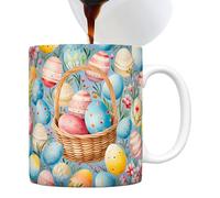 Generico Easter Ceramic Mugs,3.74x3.15 Inches Funny 350ml Colorful Drinking Holiday Tea Mugs | Bunny Egg Design, Comfortable Grip Tea Cup For Hot Cocoa Coffee Milk