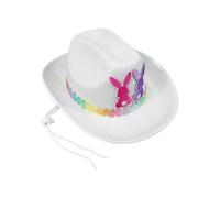 Genérico Easter Cowgirl Hat - Bunny Cap 26 x 33 x 12 cm, Pink Felt Accessory | Headwear Long Lasting Present, Festive Costume Apparel Outfit For Themed Birthday Parties Carnival Celebration