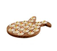 Generico Easter Deviled Egg Platter 39x26.5cm, 21 Hole Bunny Charcuterie Board Wooden Spring Deviled Egg Holder Tray for Party Hosting Dessert Table Display