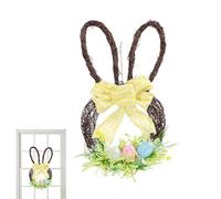 Genérico Easter Door Wreath - 45 cm Size, Spring Decoration, Seasonal Festive Ornament | Bunny Wreath For Outdoor, Indoor, Bedroom, Wall, Fireplace, Garden, Home Holiday Decor