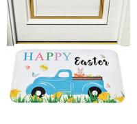 Genérico Easter Doormat - Poliestere 60 x 1 x 40 cm | Absorbent Happy Easter Welcome Mat, Non-Slip Spring Farmhouse Rug | Easters Entrance Mat For Front Door, Outside Entry Home Decor