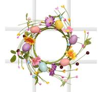 Genérico Easter Egg Wreath | 10,6 Inch Egg Wild Flowers Garland - Colorful Mini Spring Wreath | For Home Porch Outdoor Kitchen House Table Fireplace Centerpiece