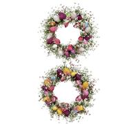Generico Easter Egg Wreath,Easter Eggs Front Door Wreath，17inch Cute Funny Artificial Flower for Indoor Outdoor Living Room Wall Entryway Porch Yard Garden Patio Wedding Party