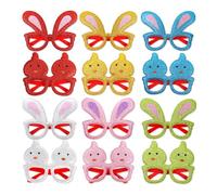 Generico Easter Glasses - 12 Pieces Shiny Funny Party Decorations | 240g Felt Eye Glass Frames Easter Accessories For Celebration Holiday Childrens Day Photoshoot Performance Men Adults Kids