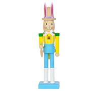 Generico Easter Rabbit Nutcracker - Wooden Statue | Decorative Easter Bunny Nutcracker For Table Centerpiece, Mantel, Fireplace, Stairs, Porch Railing, Or Apartment Décor, Spring And Holiday