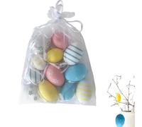 Generico Easter Small Eggs - 12pcs Easter Egg Decorations - Colorful Mini Toy Eggs for Spring Display - Decorative Ornaments | for Tree Basket Garden Living Room Holiday Party Scene Props Use