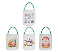 Generico Easter Snack Bag, Large Capacity Storage Pouch, Canvas Egg Holder, Sturdy Design, Colorful Easter Theme for Candy, Toys, And Egg Hunts, 9.06x14.96x0.59 Inches