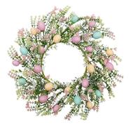 Generico Easter Wreath for Front Door | ABS+Foam, 260g, 45cm Diameter | Colorful Egg Spring Wreath with Mixed Branches | Holiday Home Decor, Artificial Easter Door Hanging
