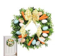 Generico Easter Wreath - Handmade Greenery Wreath Decoration | Egg Carrot Design Festive Garland | Easter Wreaths for Front Door Friends Family Gatherings Window Outdoor Home Porch Outside Wall