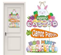Generico Easter Wreaths for Front Door | Cute Rabbit Wooden Decoration - Easter Bunny Wreath - for Friends Family | Gatherings Front Porch Wall Indoor Outside Home Decor