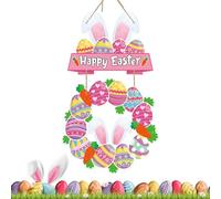 Generico Easter Wreaths for Front Door | Cute Rabbit Wooden Decoration - Easter Bunny Wreath - for Friends Family | Gatherings Front Porch Wall Indoor Outside Home Decor