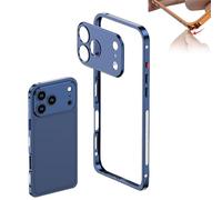 Generico Edgepatrol Metal Case, Metal for Iphone 17 Pro Max Case, Ultra-Thin Metals Frame Heat Dissipation Cases with Lens Protector for Iphone 17 16 15 13 14 12 Pro Max (16promax,Blue*A)