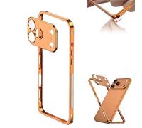 Generico Edgepatrol Metal Case, Metal for Iphone 17 Pro Max Case, Ultra-Thin Metals Frame Heat Dissipation Cases with Lens Protector for Iphone 17 16 15 13 14 12 Pro Max (16promax,Orange)