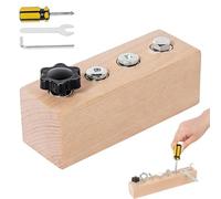 Generico Educational Screw-Tightening Busy Board, Activity Board with Wooden Screwdriver Set, Interactive Learning Tool for Hand-Eye Coordination & Focus Development (4-Hole)